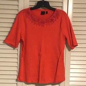 Rafaella Vibrant Orange Short Sleeve Top
